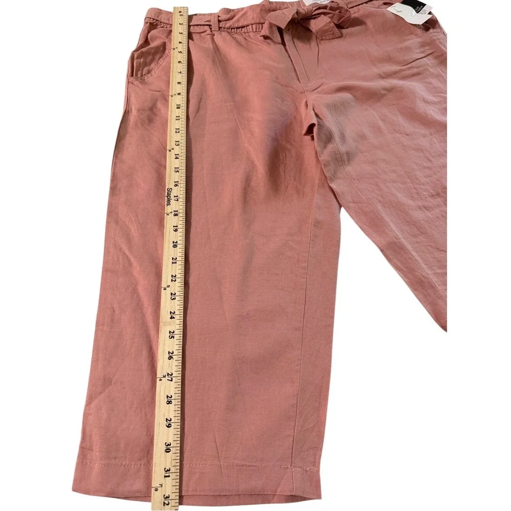 Liz‎ Claiborne Dusty Coral Tie-Waist Chino Capris women's size XXL
